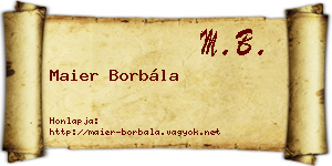 Maier Borbála névjegykártya